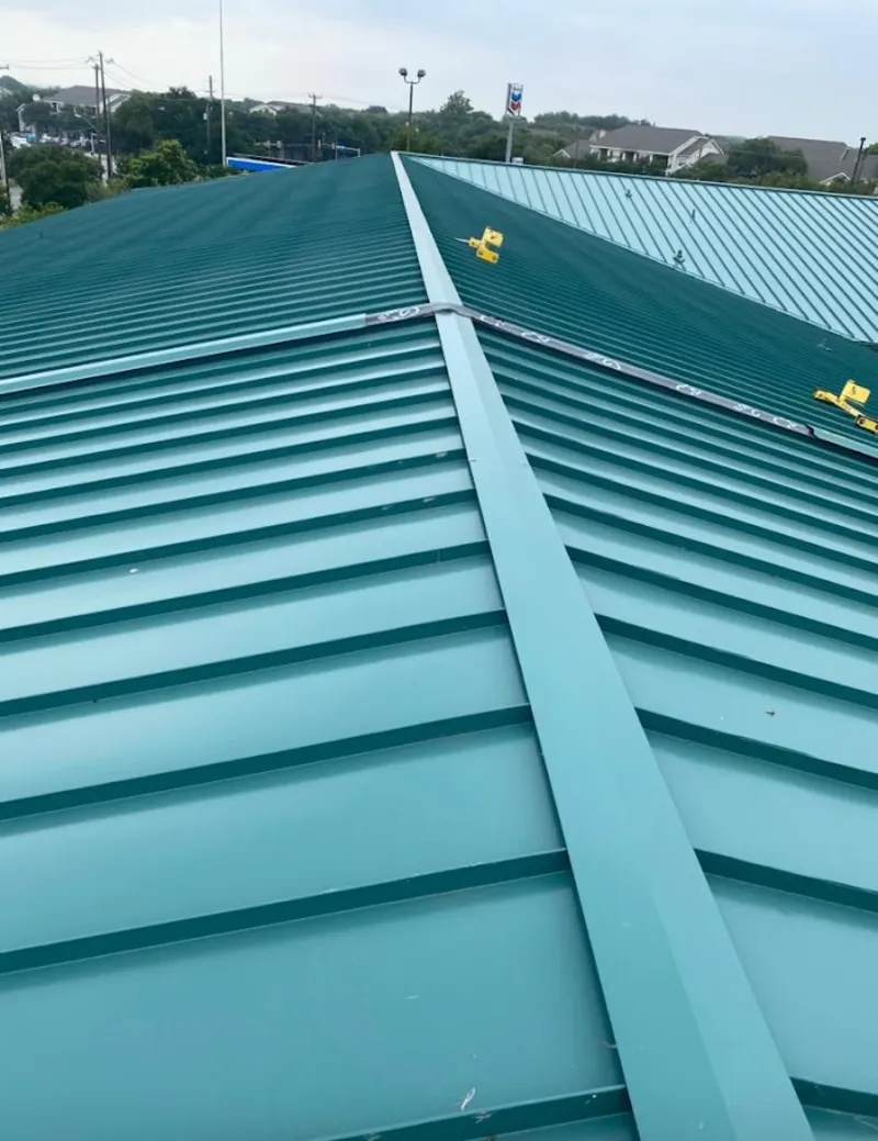 Green commercial metal roof ridge and valley for Metal Roof Repair in Simpsonville